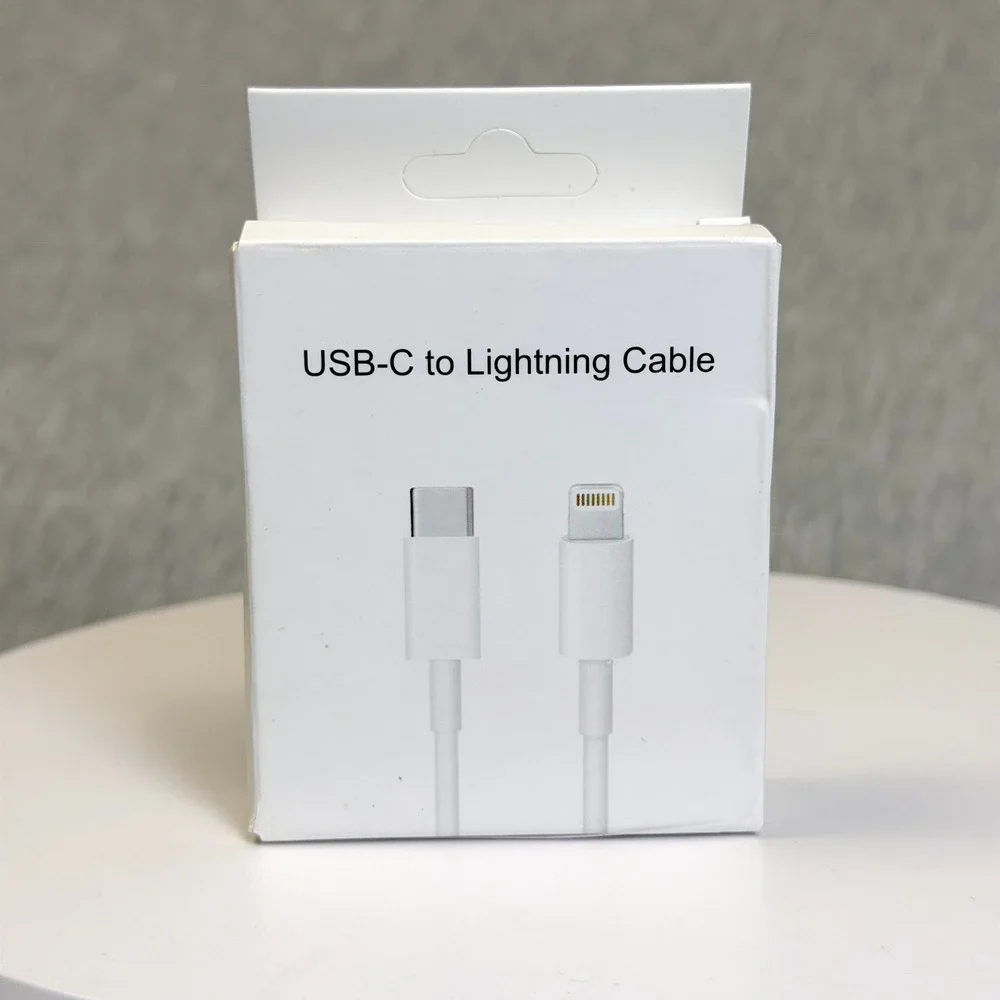 Lot of 3, 2 USB-C to Lightning and 1 Type-C to C Fast Charging Cables White New